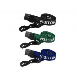 Pre-Printed Visitor Lanyards with Plastic J Clip (Pack of 100) Pre-Printed Visitor Lanyards with Plastic J Clip (Pack of 100)