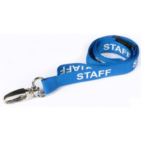 Pre-Printed Staff Lanyards with Metal Lobster Clip (Pack of 100)