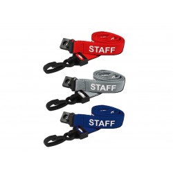Pre-Printed Staff Lanyards with Plastic J Clip (Pack of 100) Pre-Printed Staff Lanyards with Plastic J Clip (Pack of 100)