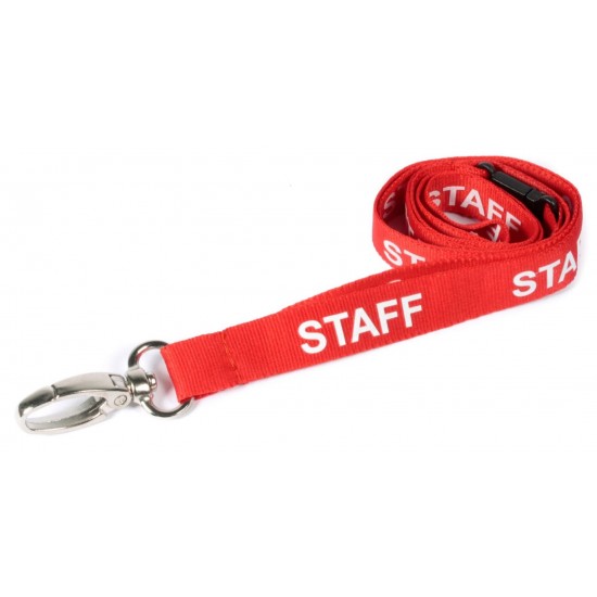 Pre-Printed Staff Lanyards with Metal Lobster Clip (Pack of 100)