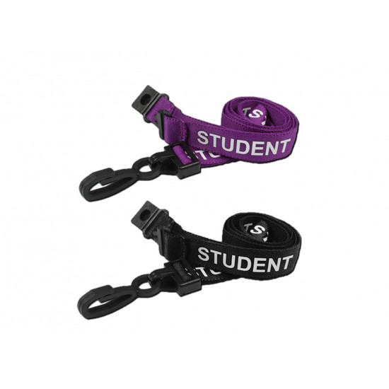 Pre-Printed Student Lanyards with Plastic J Clip (Pack of 100)