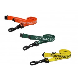Pre-Printed Contractor Lanyards with Plastic J Clip (Pack of 100) Pre-Printed Contractor Lanyards with Plastic J Clip (Pack of 100)