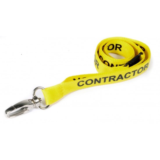 Pre-Printed Contractor Lanyards with Metal Lobster Clip (Pack of 100)