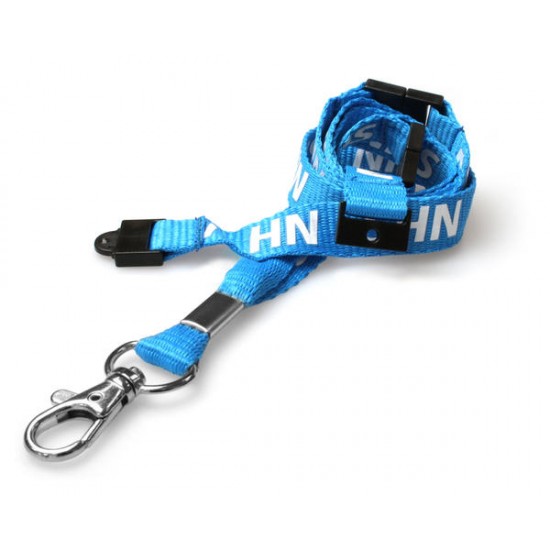 Pre-Printed NHS Staff Lanyards with Metal Trigger Clip - Double Breakaway (Pack of 100)