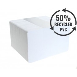 High Grade Recycled (50% Recycled) White PVC Cards , 760 Micron - Pack of 100