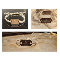 Wooden Tag and Cotton Wristband - tag is 35mm x 18mm, 1.38 x 0.71 inch (Style 15) Wooden Tag and Cotton Wristband - tag is 35mm x 18mm, 1.38 x 0.71 inch (Style 15)